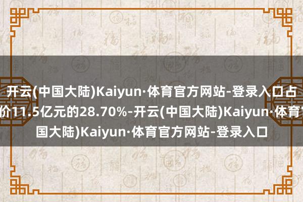 开云(中国大陆)Kaiyun·体育官方网站-登录入口占本次交往掂量总对价11.5亿元的28.70%-开云(中国大陆)Kaiyun·体育官方网站-登录入口