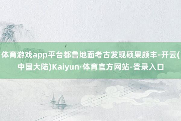 体育游戏app平台都鲁地面考古发现硕果颇丰-开云(中国大陆)Kaiyun·体育官方网站-登录入口