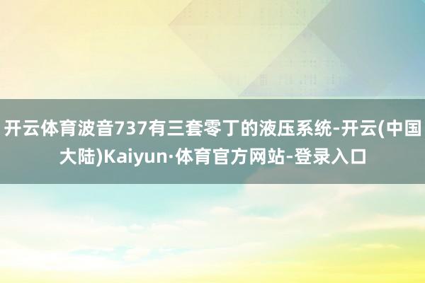 开云体育波音737有三套零丁的液压系统-开云(中国大陆)Kaiyun·体育官方网站-登录入口