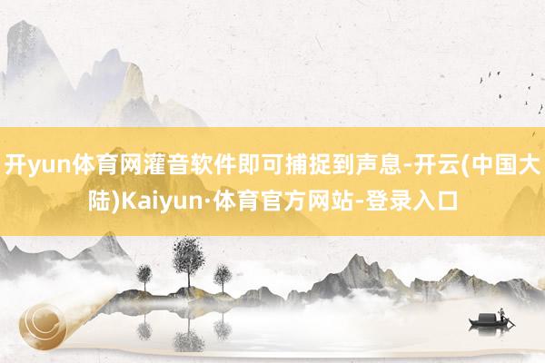 开yun体育网灌音软件即可捕捉到声息-开云(中国大陆)Kaiyun·体育官方网站-登录入口