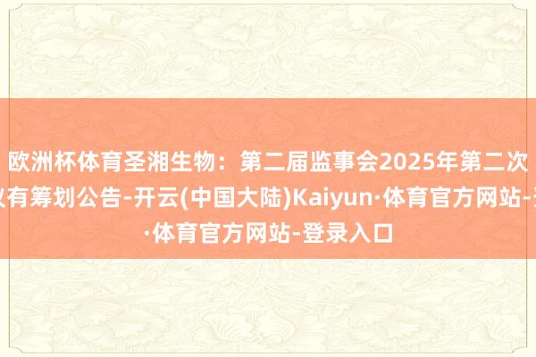 欧洲杯体育圣湘生物：第二届监事会2025年第二次临时会议有筹划公告-开云(中国大陆)Kaiyun·体育官方网站-登录入口
