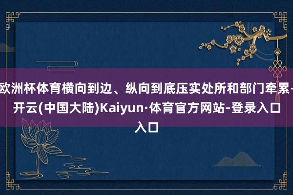 欧洲杯体育横向到边、纵向到底压实处所和部门牵累-开云(中国大陆)Kaiyun·体育官方网站-登录入口