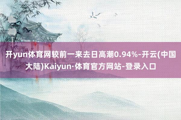 开yun体育网较前一来去日高潮0.94%-开云(中国大陆)Kaiyun·体育官方网站-登录入口